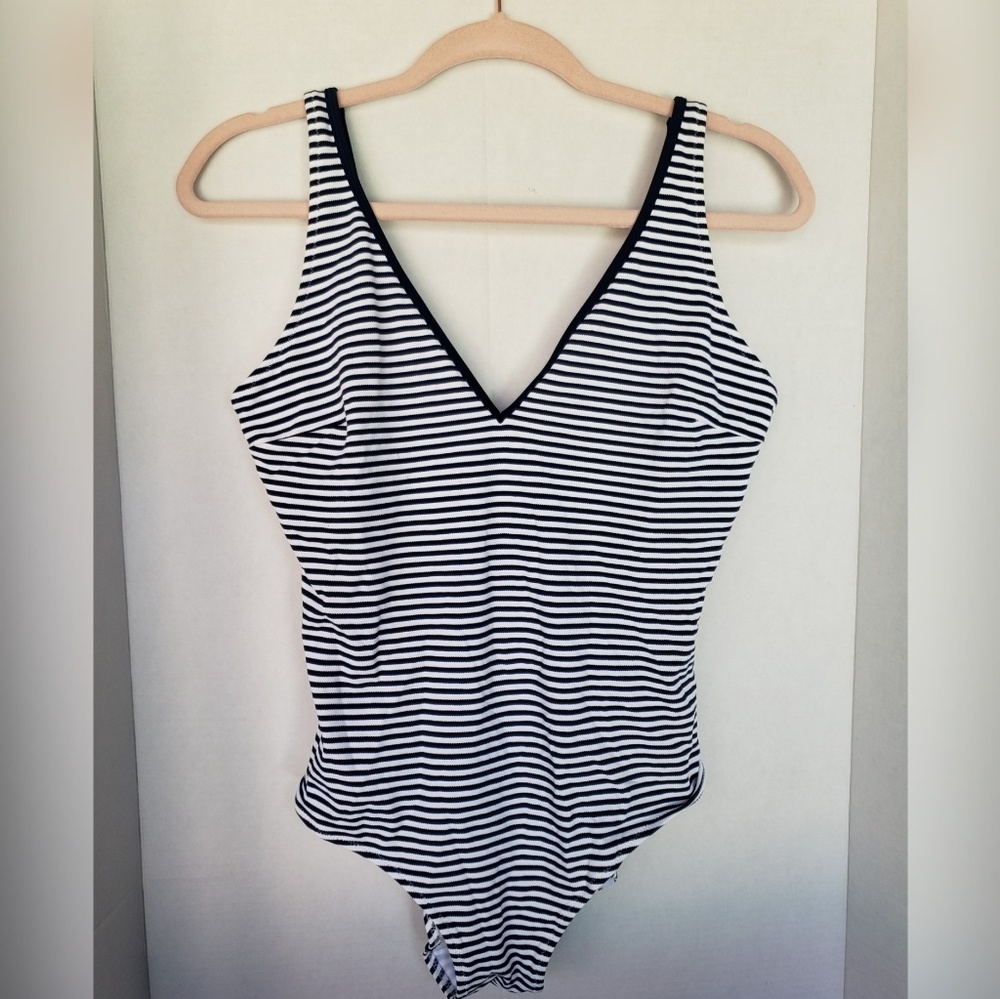 Hampton Republic striped one-piece swimsuit